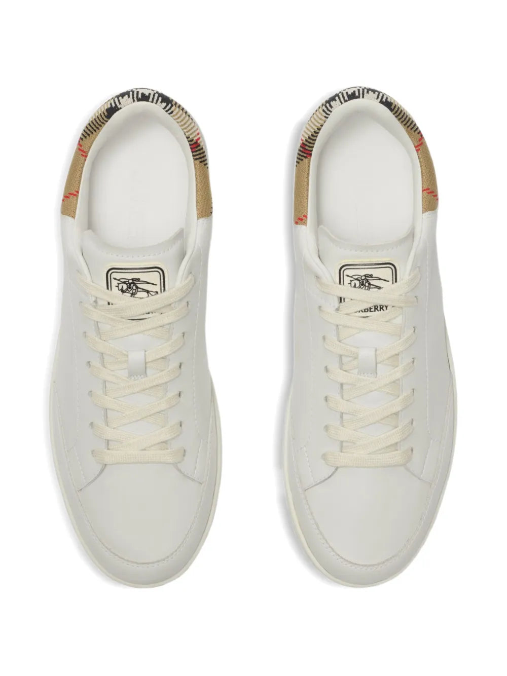 check leather sneakers