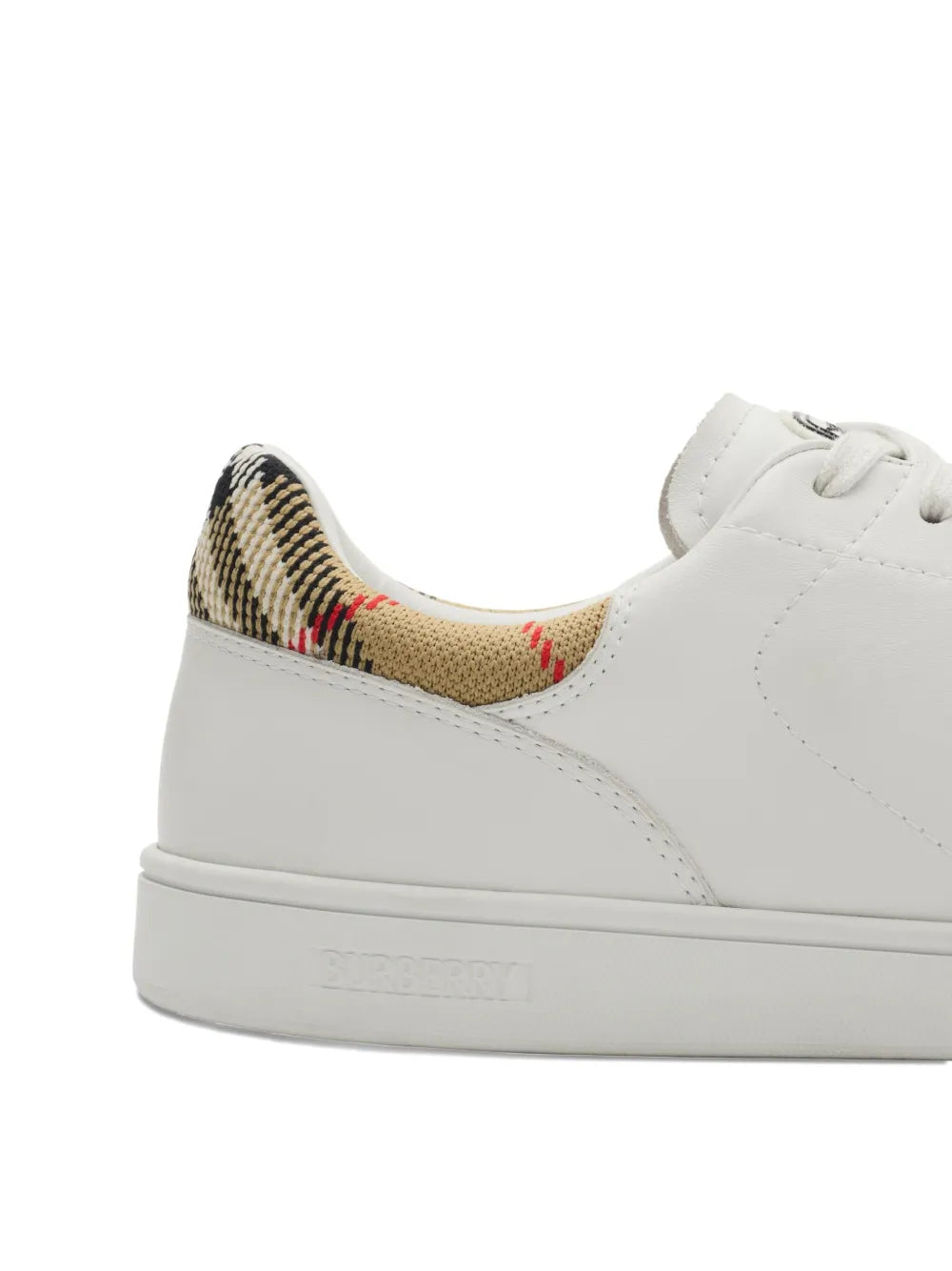 check leather sneakers