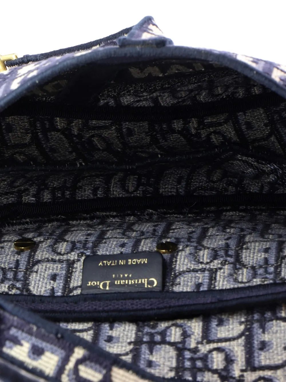Saddle Handbag Logo Embroidered Oblique Canvas Medium shoulder bag