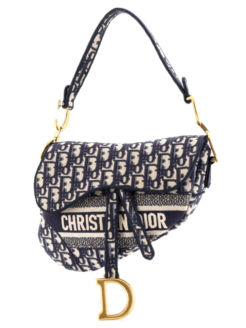Saddle Handbag Logo Embroidered Oblique Canvas Medium shoulder bag