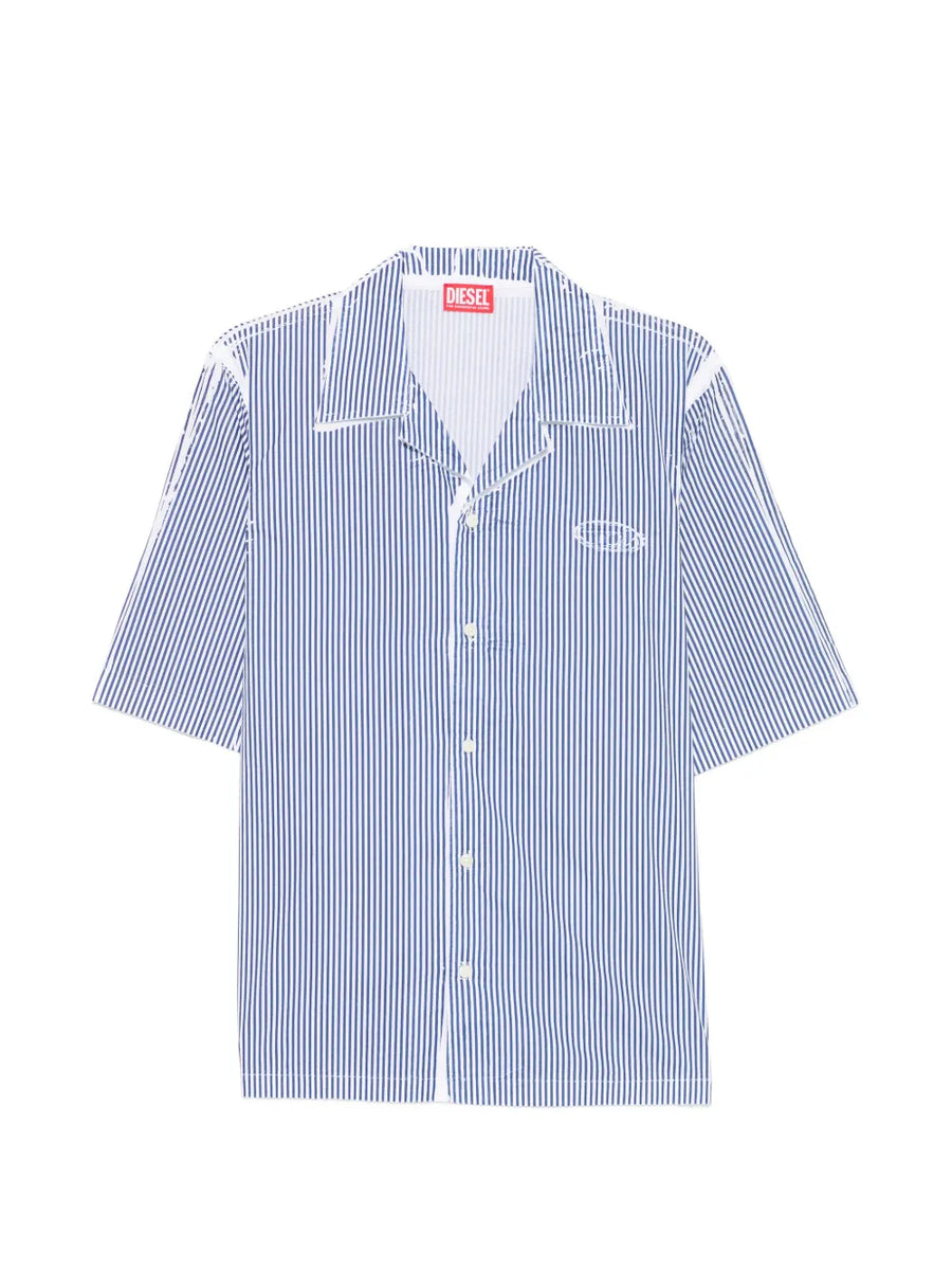 striped revere collar shirt