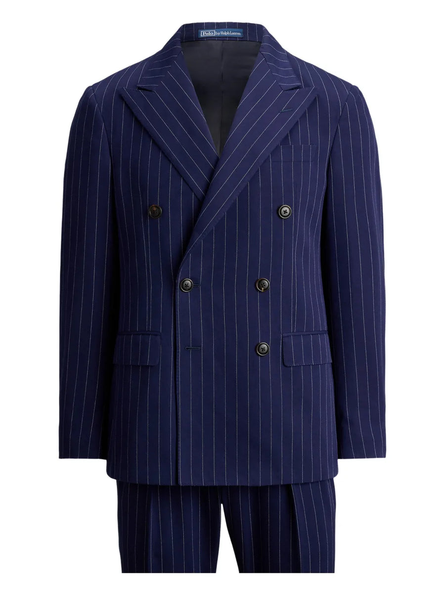 pinstriped double-breasted suit