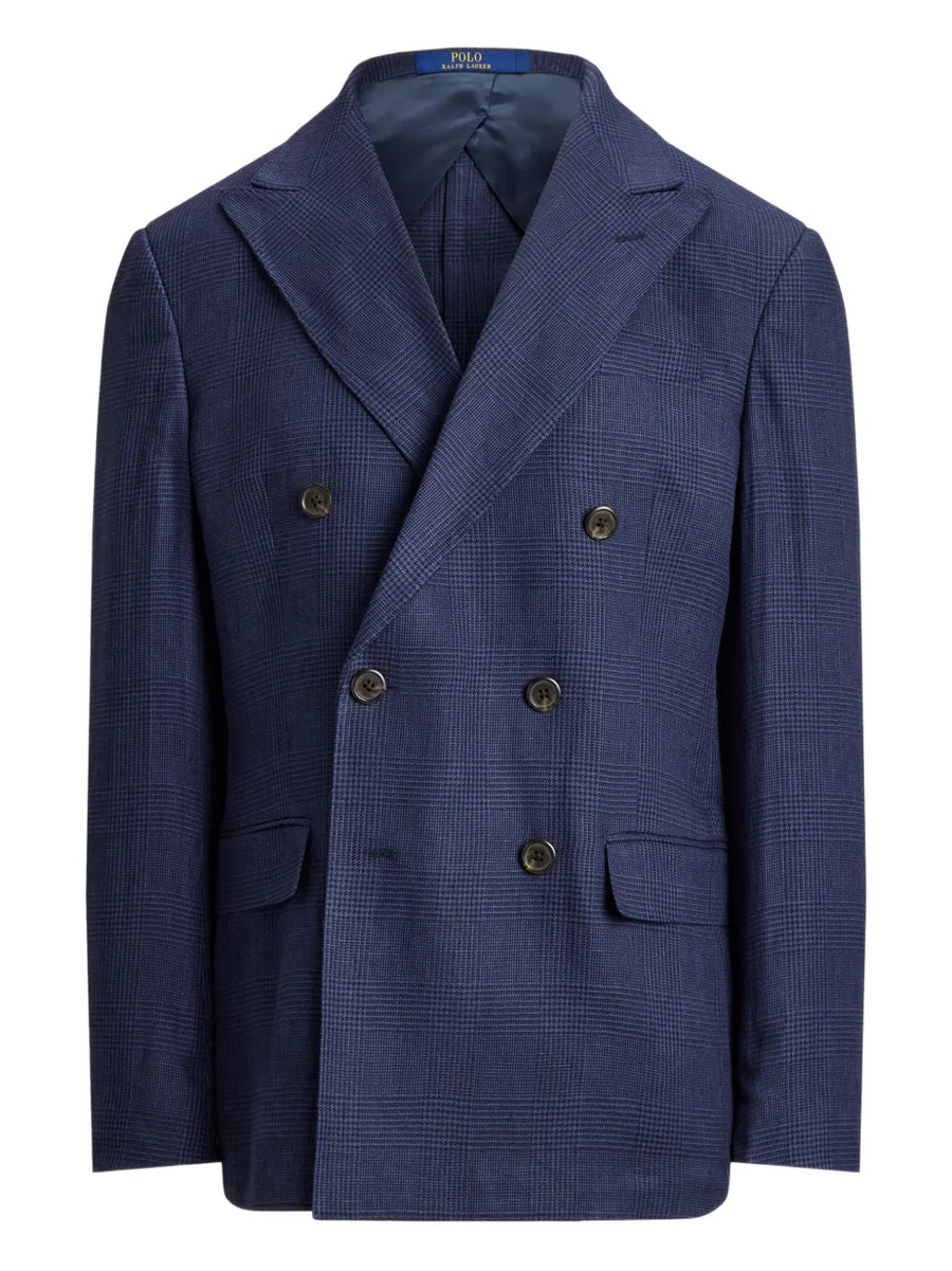 Glen plaid double-breasted blazer