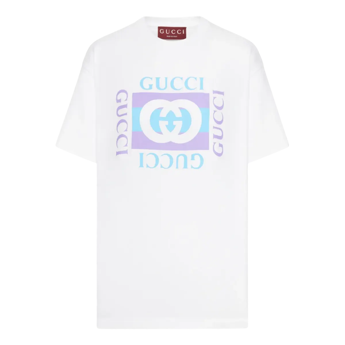 Cotton Jersey T-Shirt with Print in White