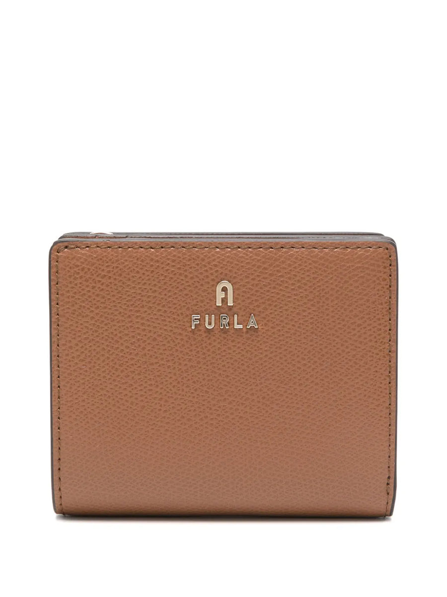 Camelia compact logo-plaque wallet