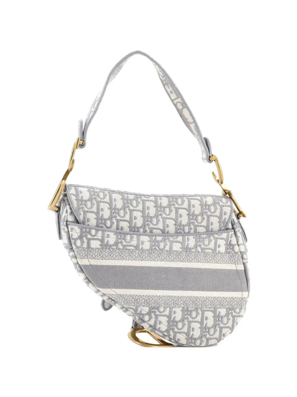 Saddle Handbag Logo Embroidered Oblique Canvas Medium shoulder bag