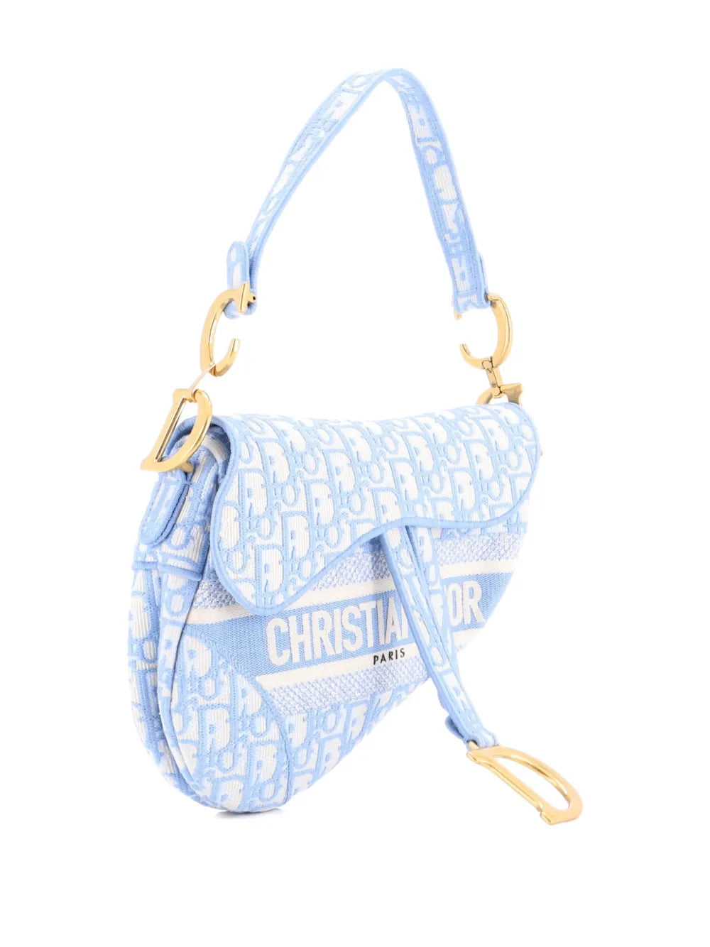 Saddle Handbag Logo Embroidered Oblique Canvas Medium shoulder bag