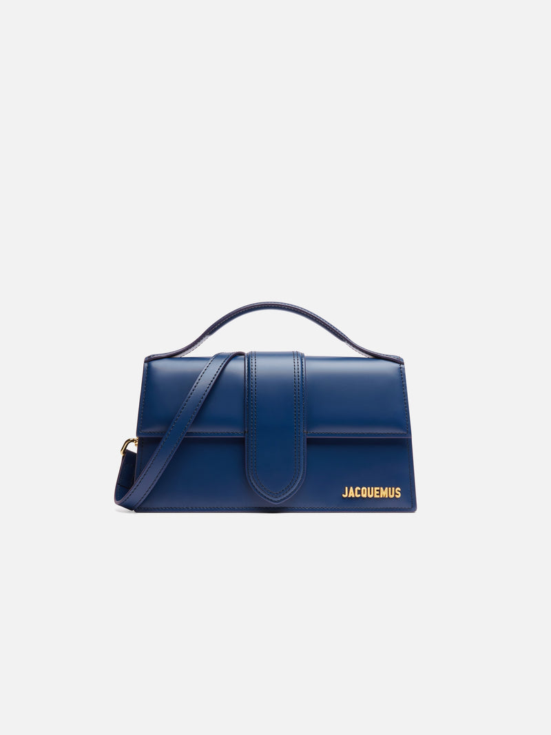 Jacquemus The Large Bambino Smooth Leather Structured Bag Dark Navy