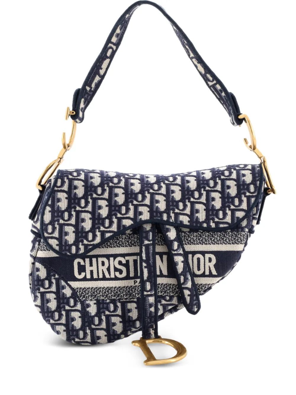 Saddle Handbag Logo Embroidered Oblique Canvas Medium shoulder bag