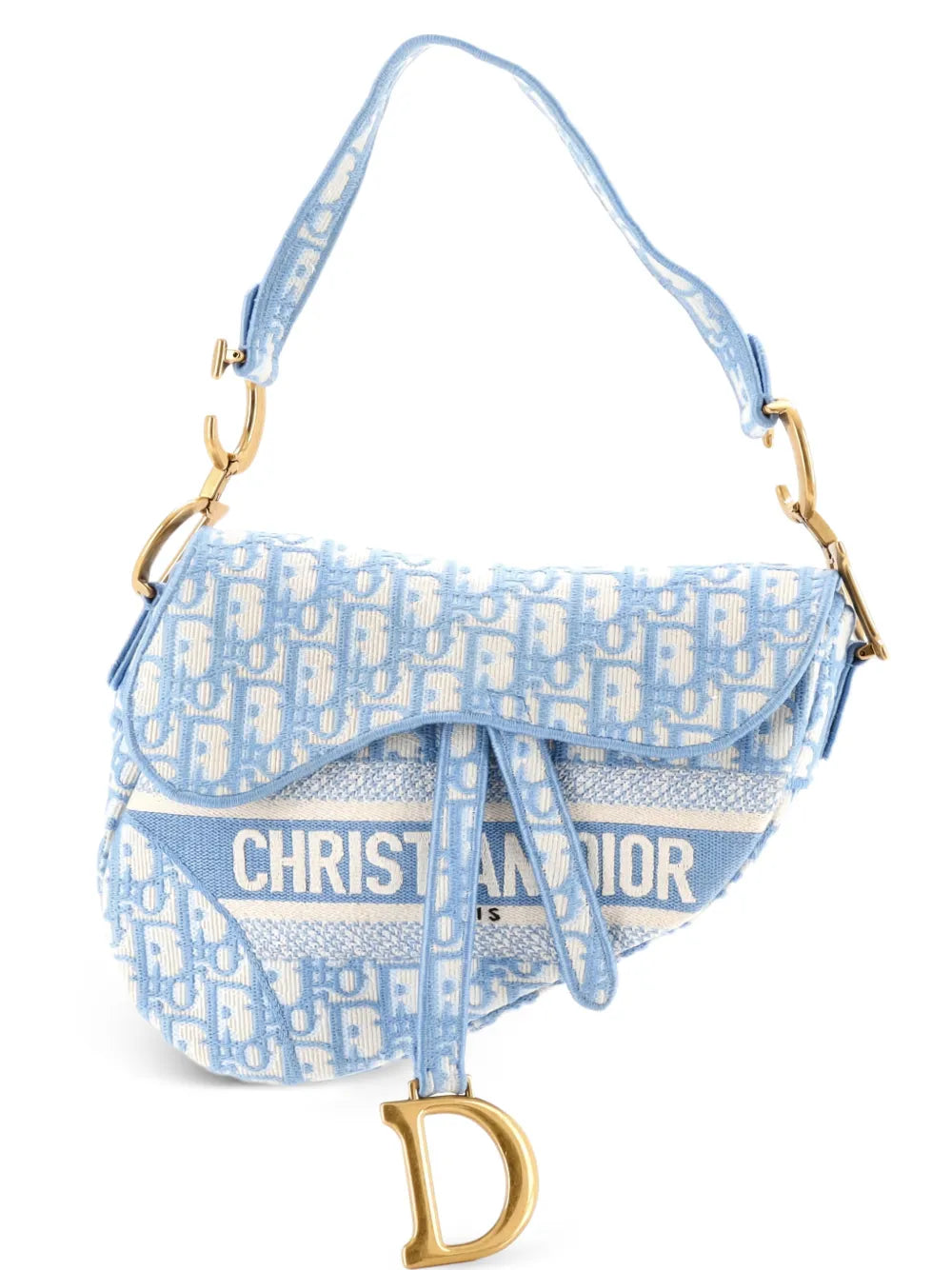 Saddle Handbag Logo Embroidered Oblique Canvas Medium shoulder bag