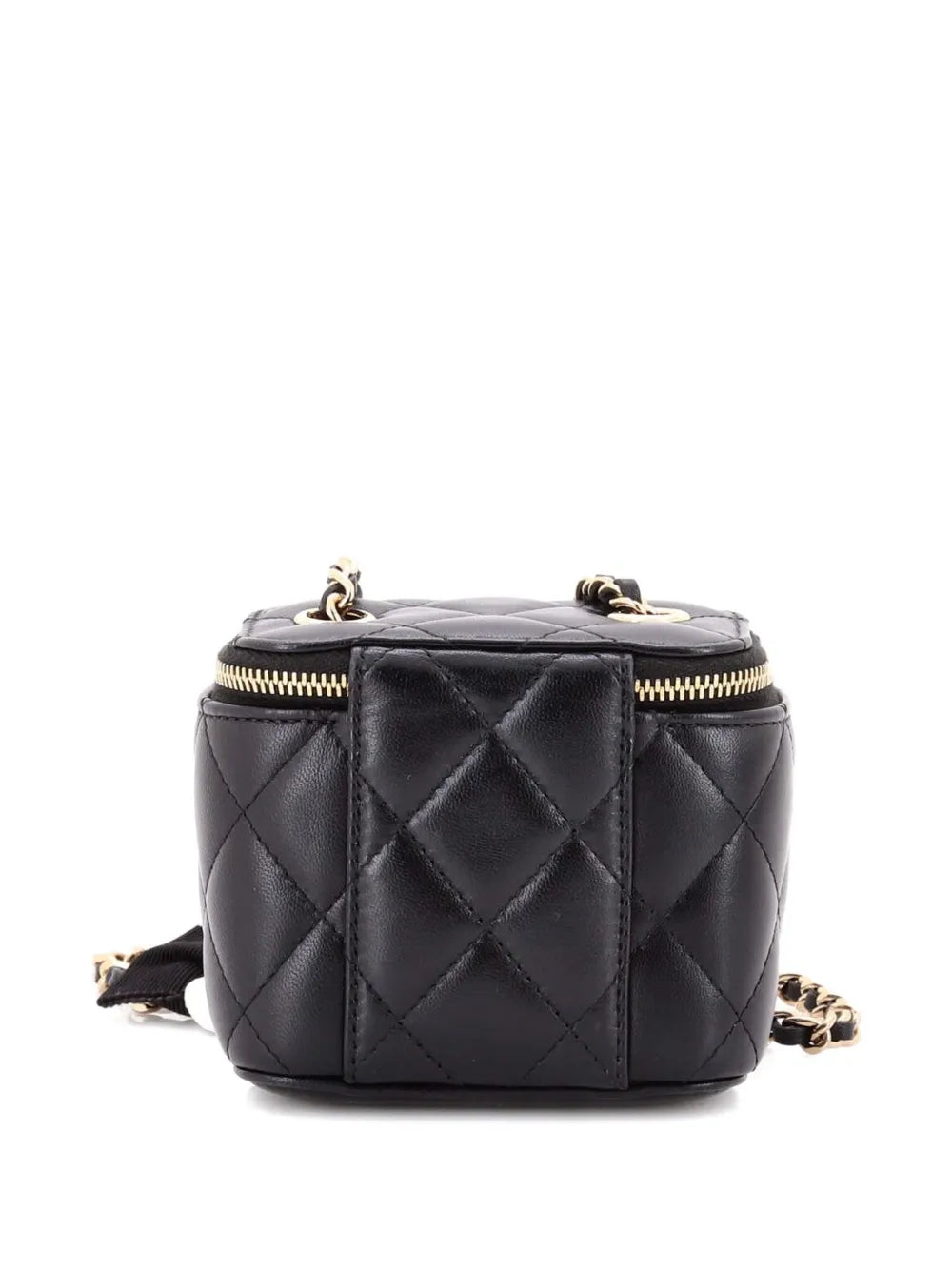 Camellia Bow Vanity Case with Chain Quilted Lambskin Mini crossbody bag