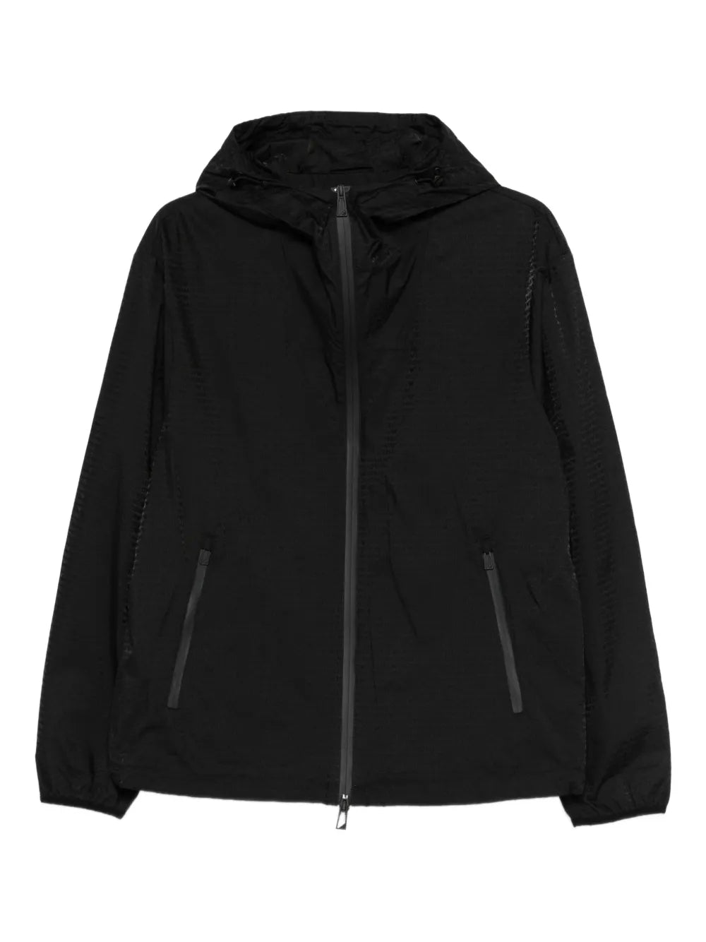 zip-up hooded jacket