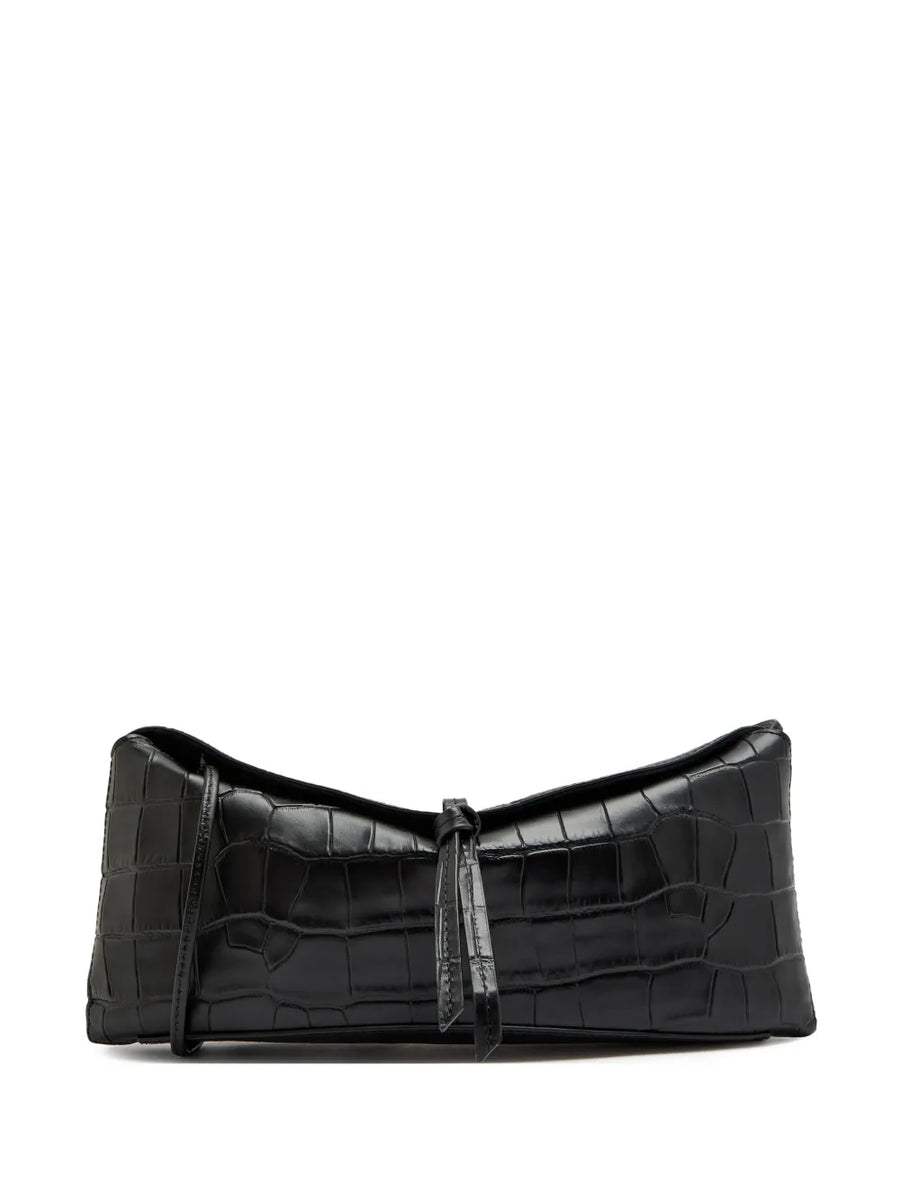 Eve crocodile-effect leather clutch