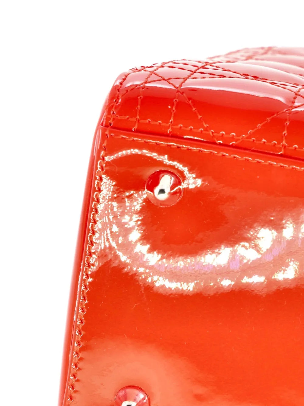 Lady Dior Bag Cannage Quilt Patent Medium satchel