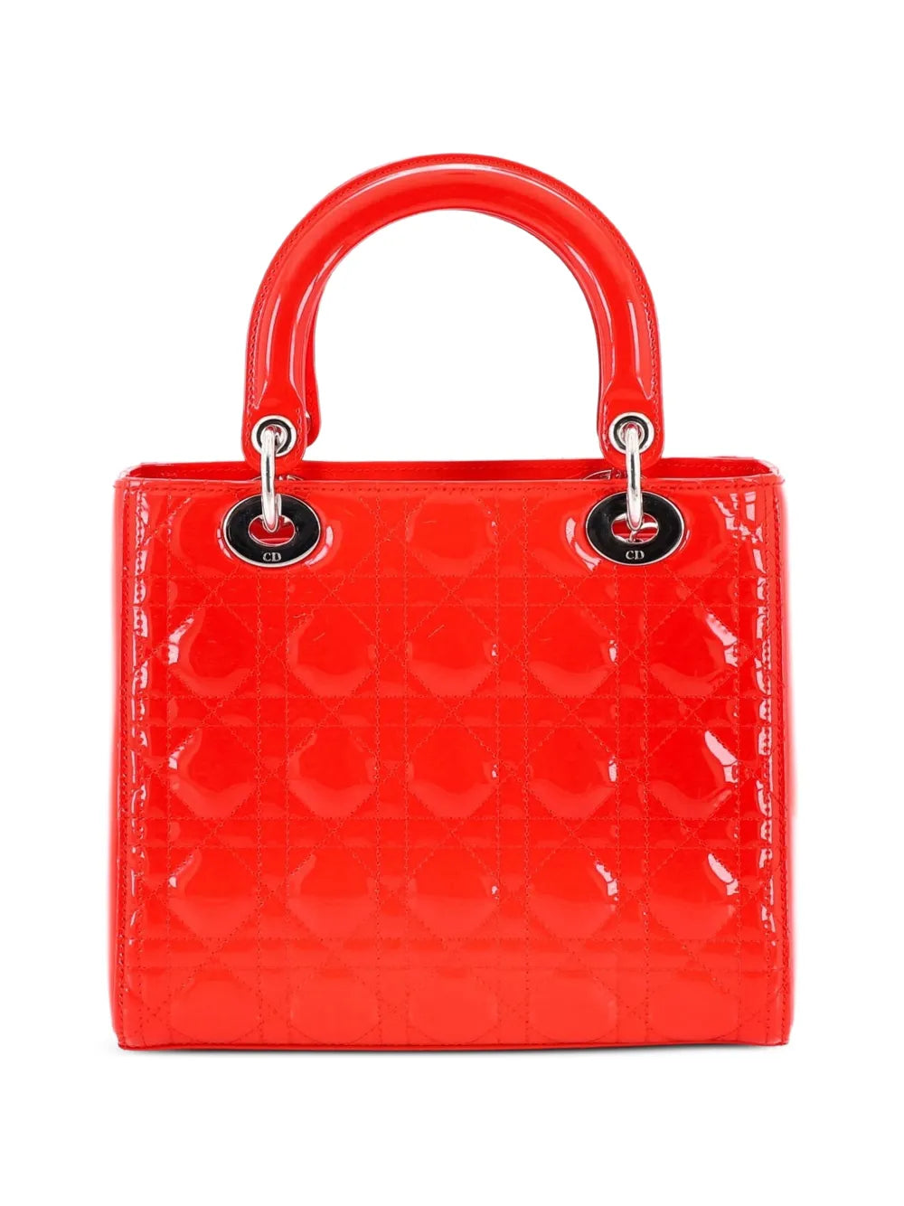 Lady Dior Bag Cannage Quilt Patent Medium satchel