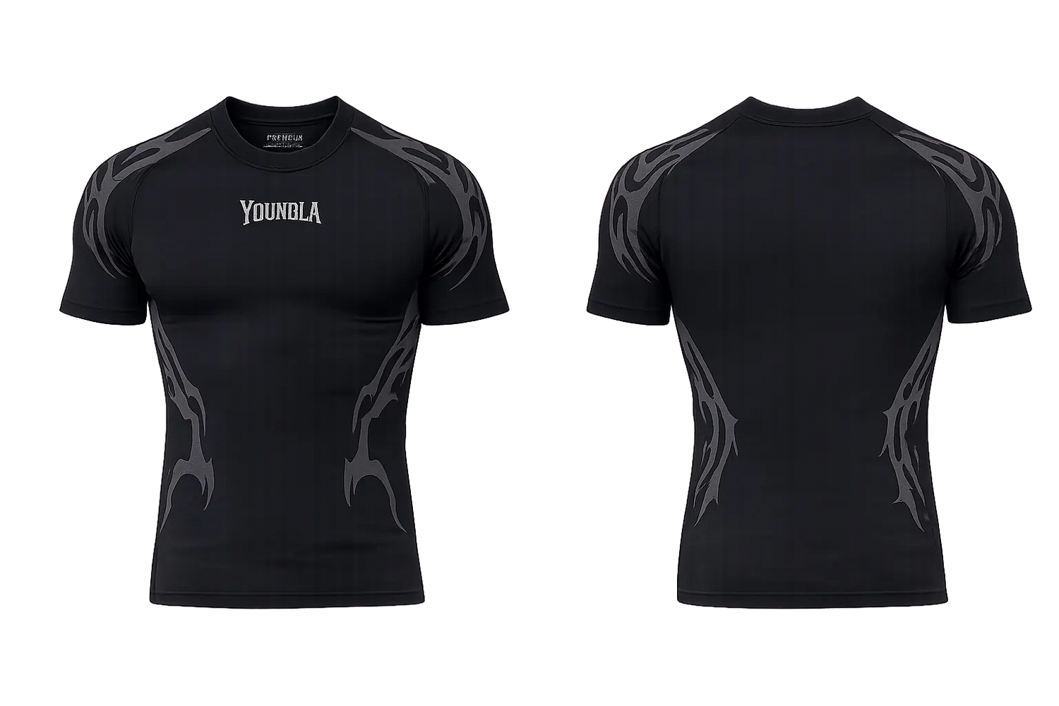 Gothic Compression Tees Black/Blue