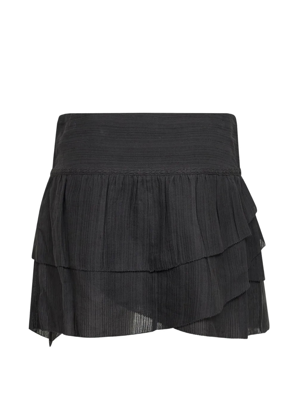 asymmetric ruffled skirt
