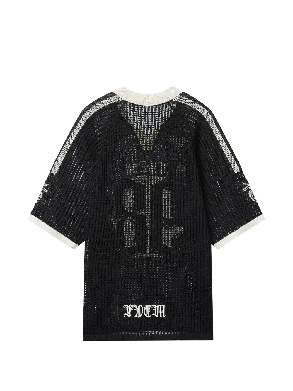 number-motif open-knit T-Shirt
