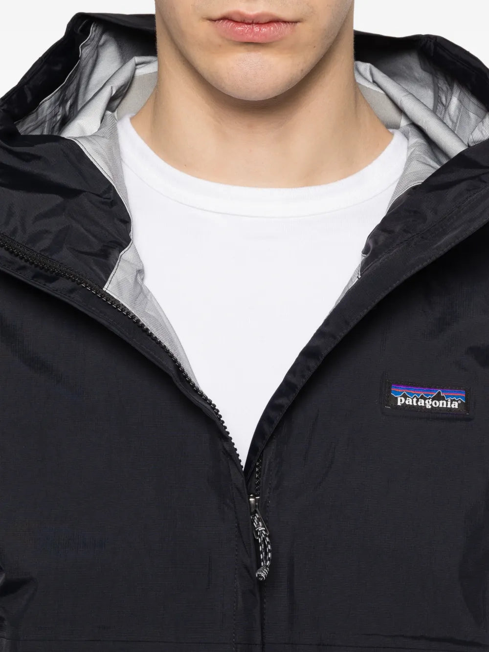 logo-patch hooded jacket