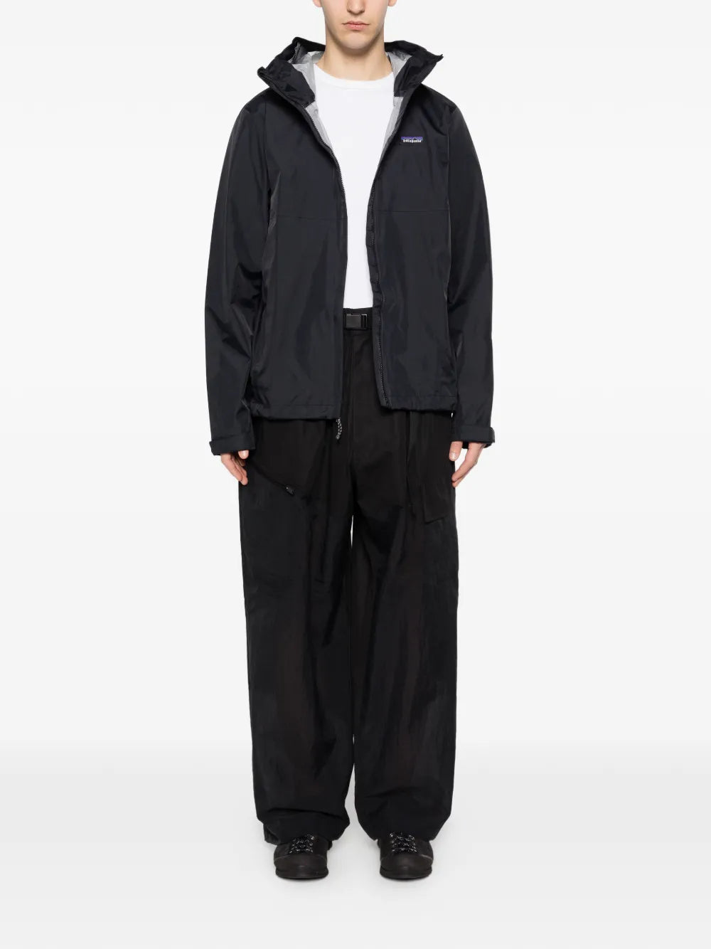 logo-patch hooded jacket