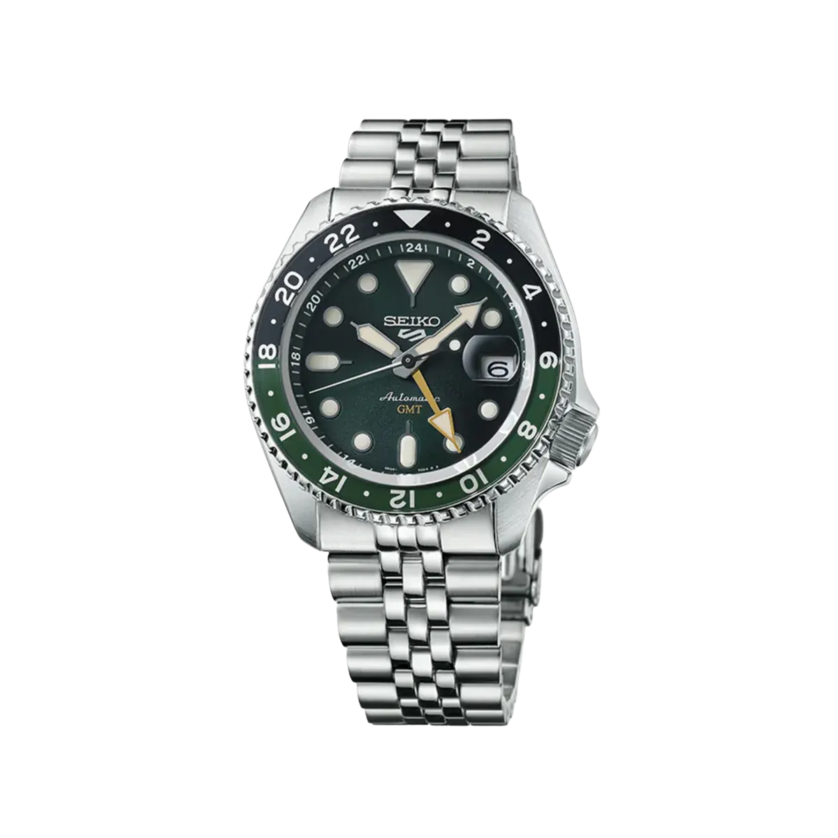 Seiko 5 Sports Men Automatic Green Dial Analog Stainless Steel Watch SSK035K1