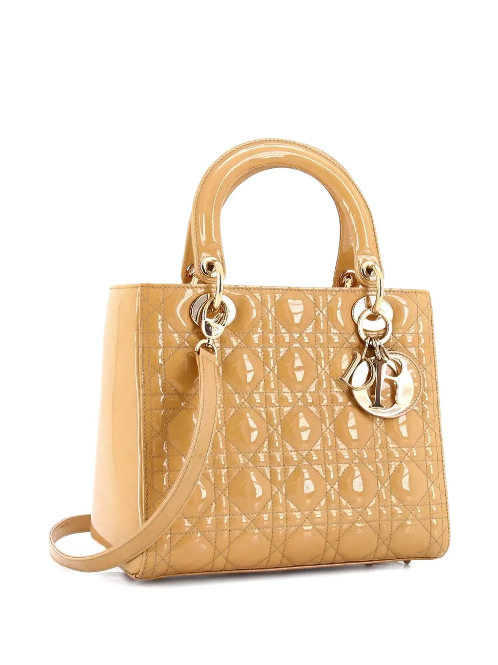Lady Dior Bag Cannage Quilt Patent Medium satchel