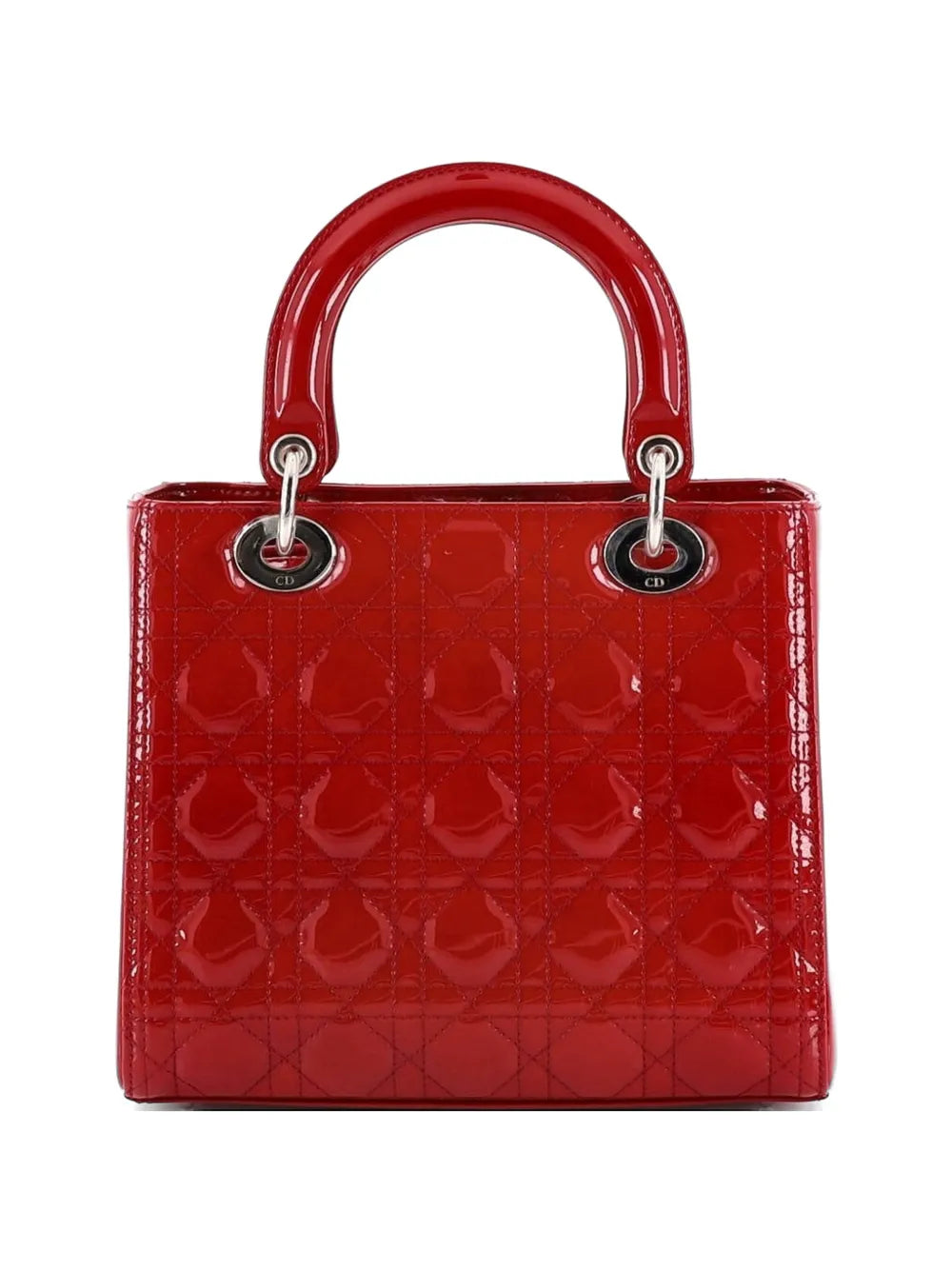 Lady Dior Bag Cannage Quilt Patent Medium satchel