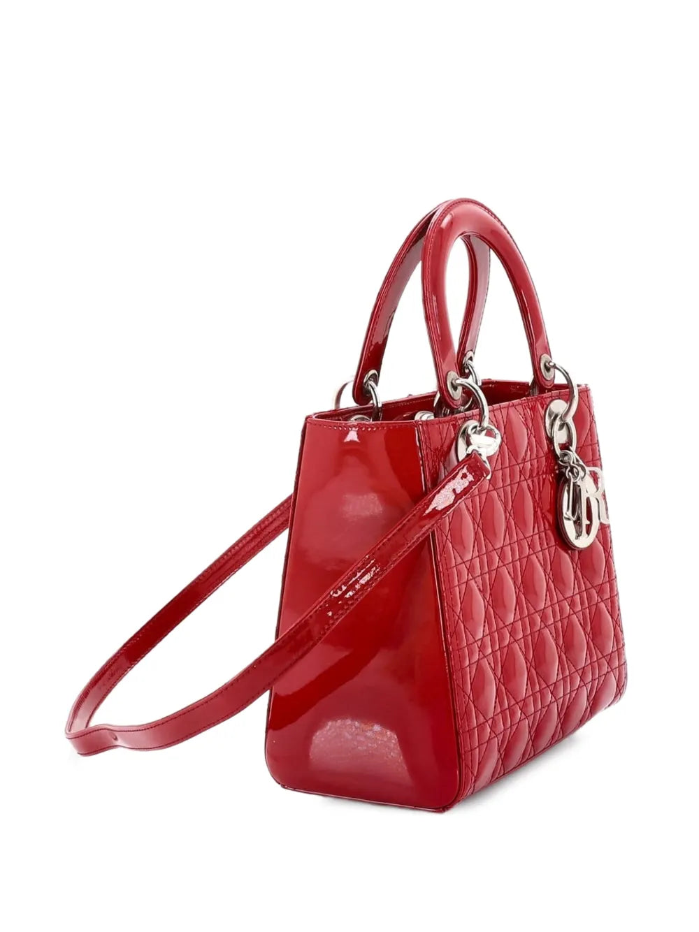Lady Dior Bag Cannage Quilt Patent Medium satchel