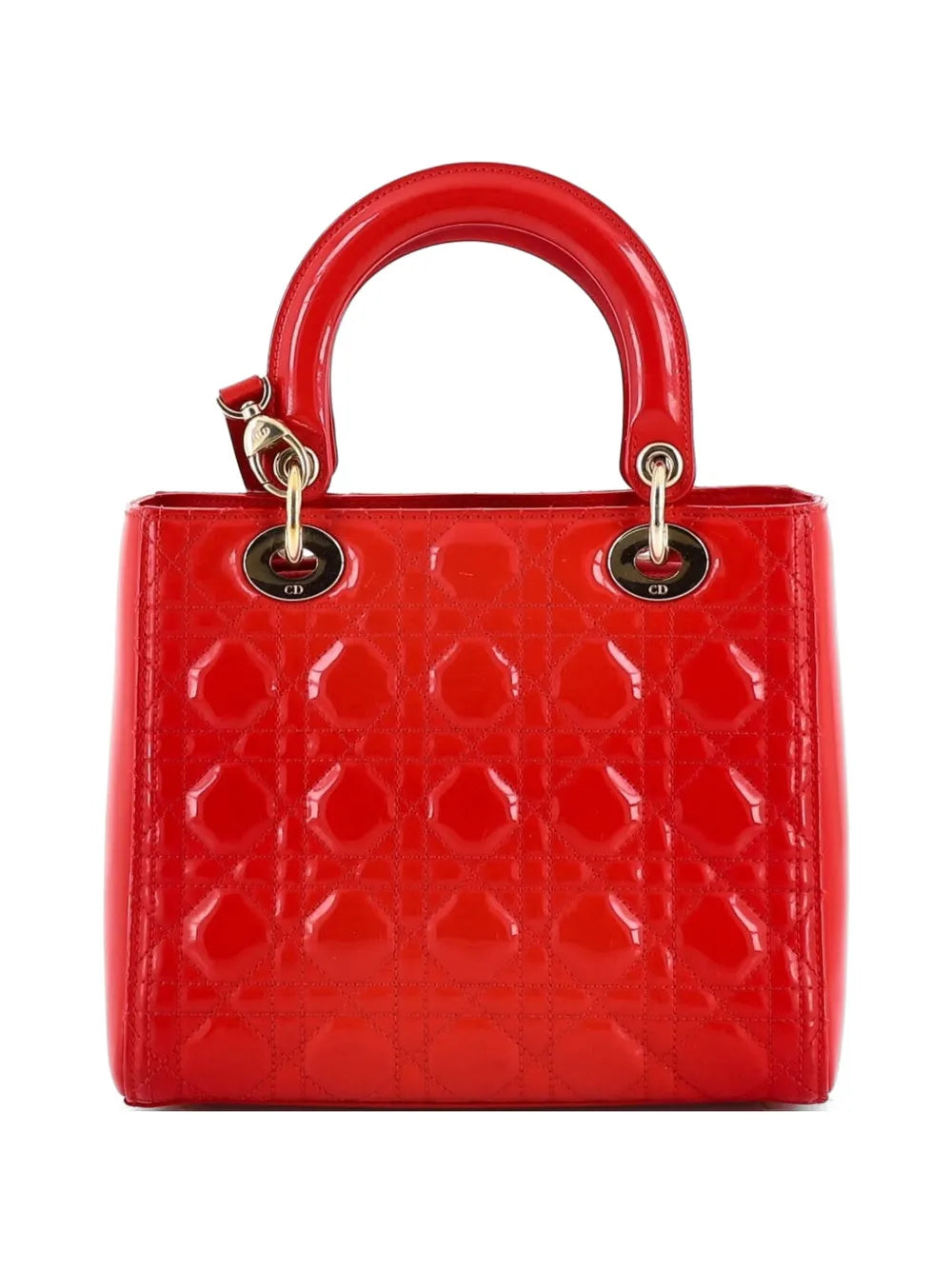 Lady Dior Bag Cannage Quilt Patent Medium satchel