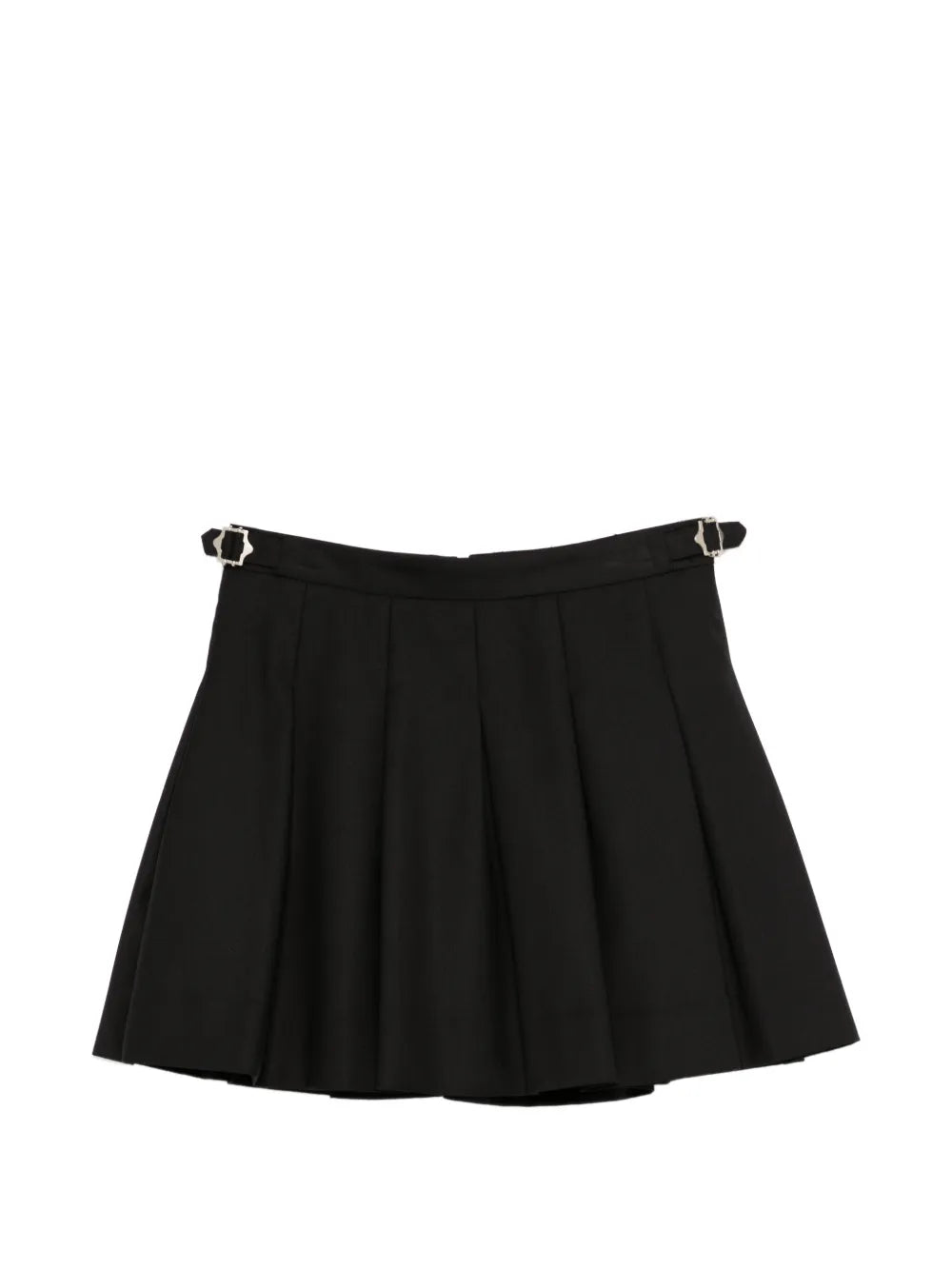 buckle pleated mini skirt