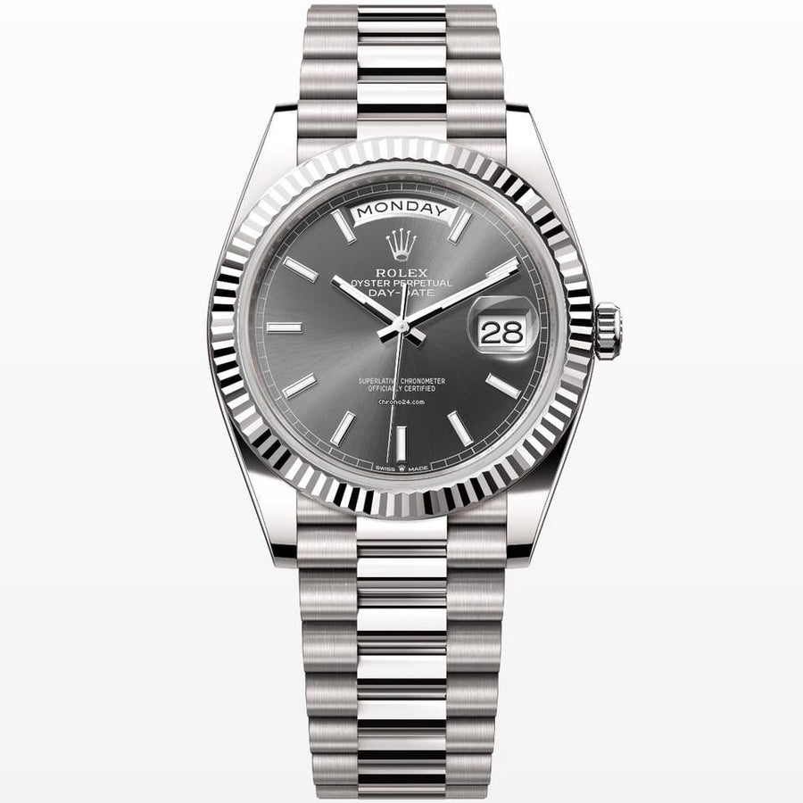 Rolex | Day-Date | 228239 | White gold | 40 mm | White gold | Grey | Automatic