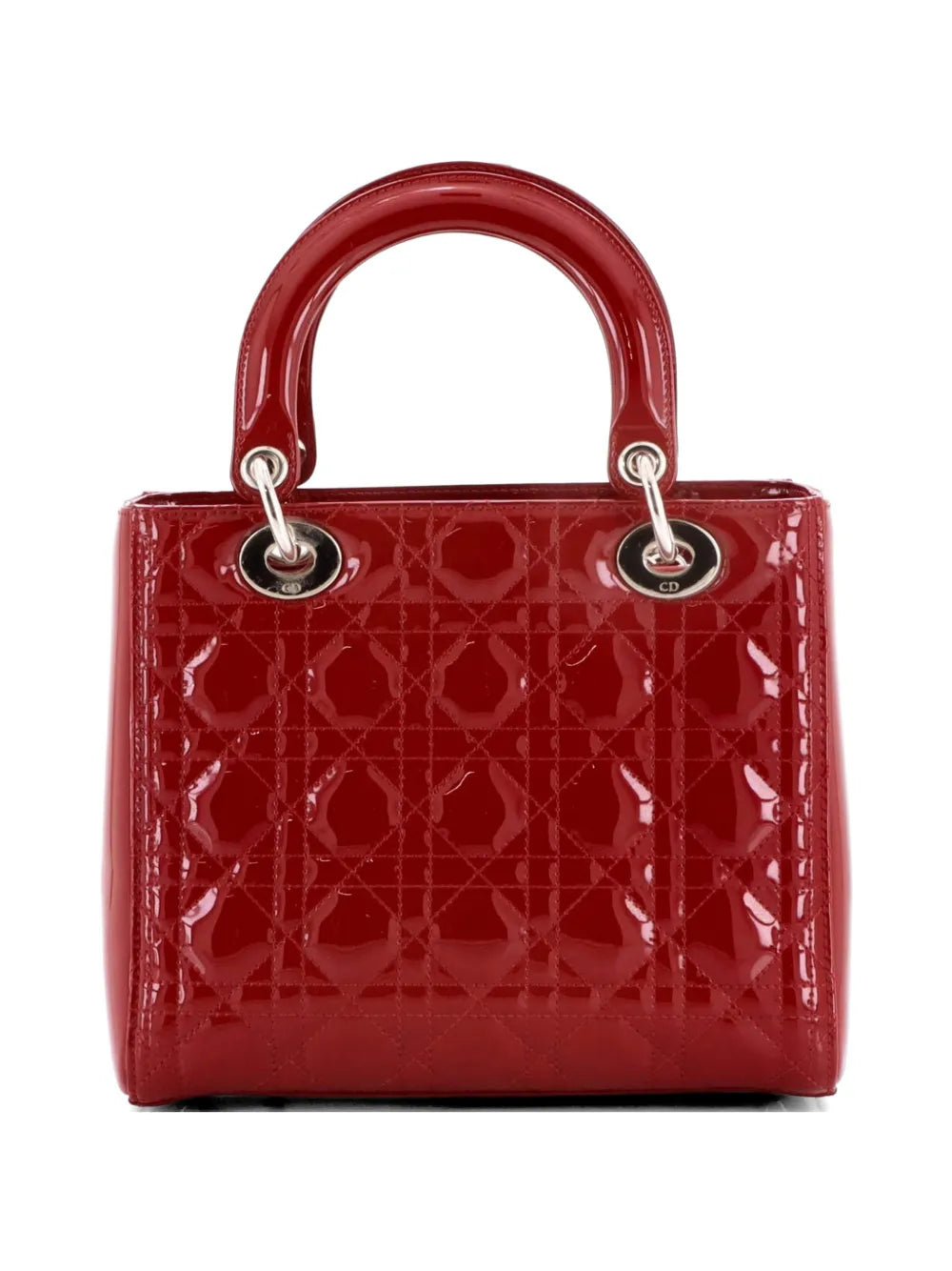 Lady Dior Bag Cannage Quilt Patent Medium satchel