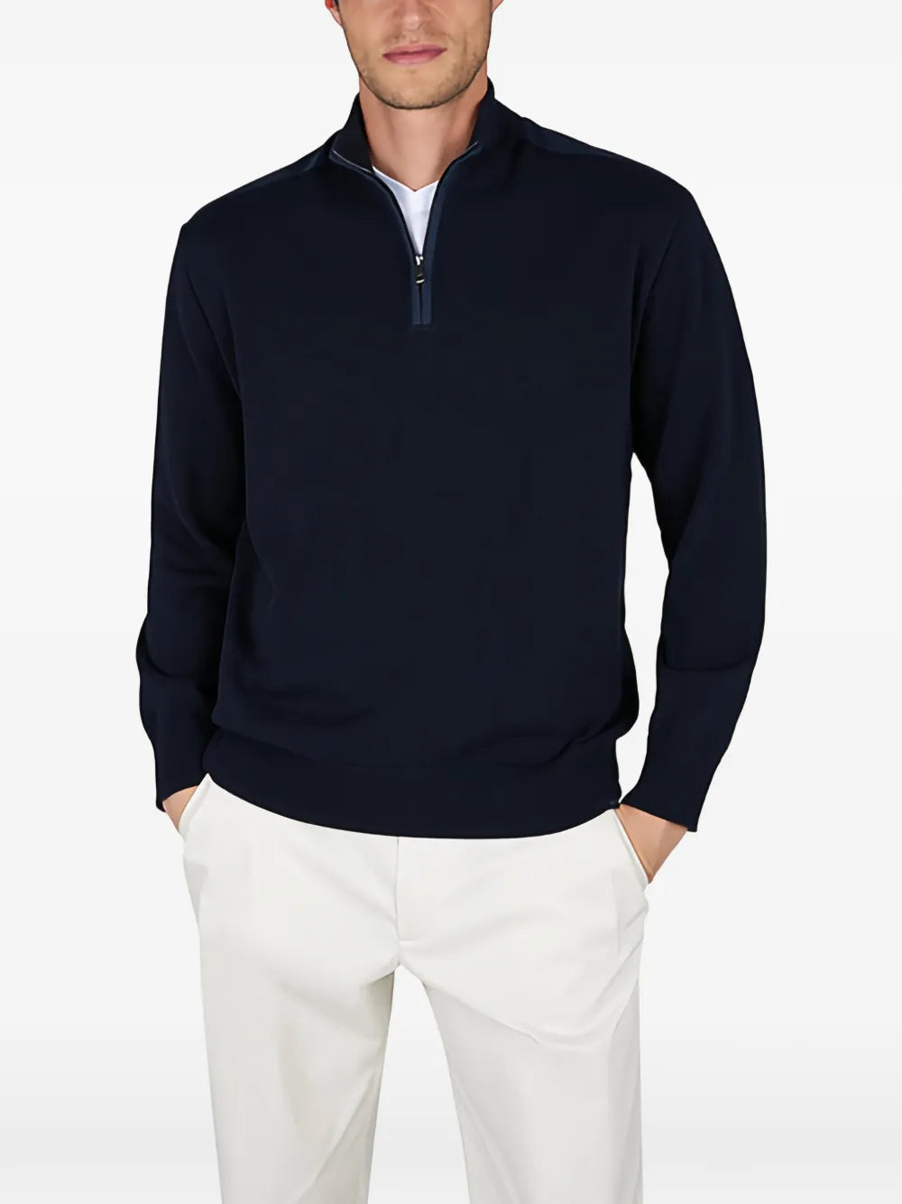half-zip cotton sweater