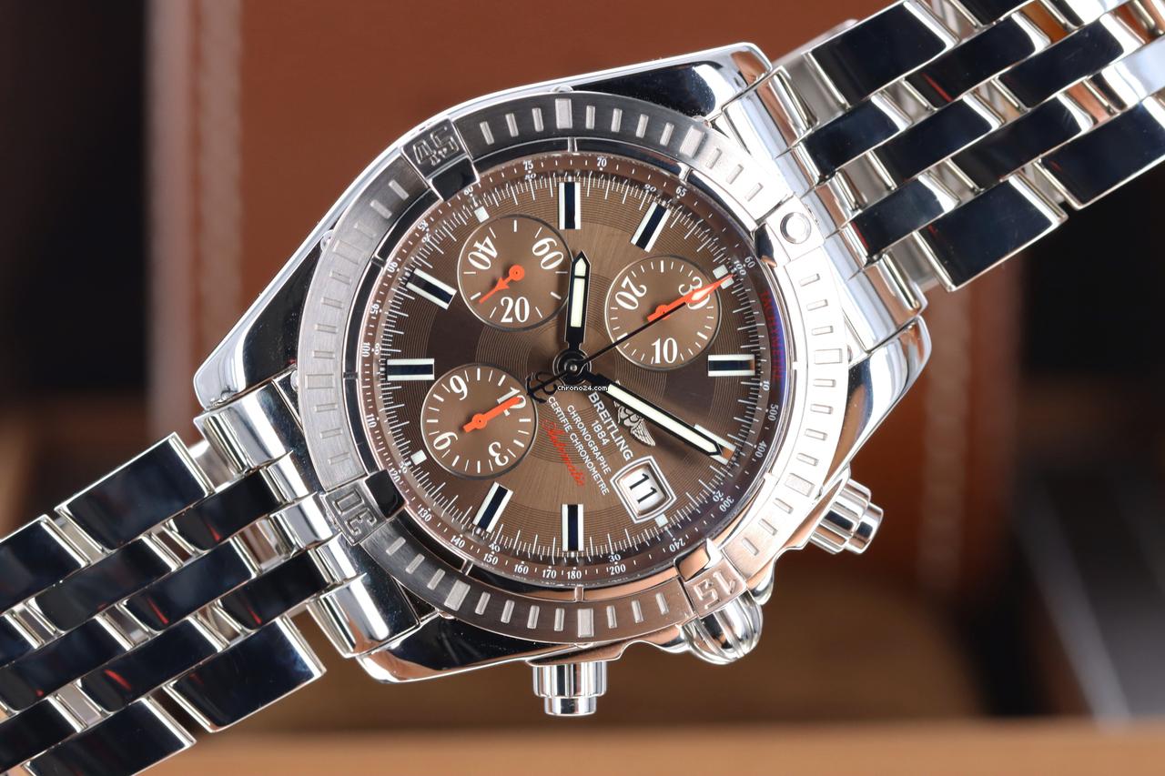 Breitling Chronomat Evolution Havana Limited Edition 100 Evolution Stainless Steel Bronze A13356 Chronograph
