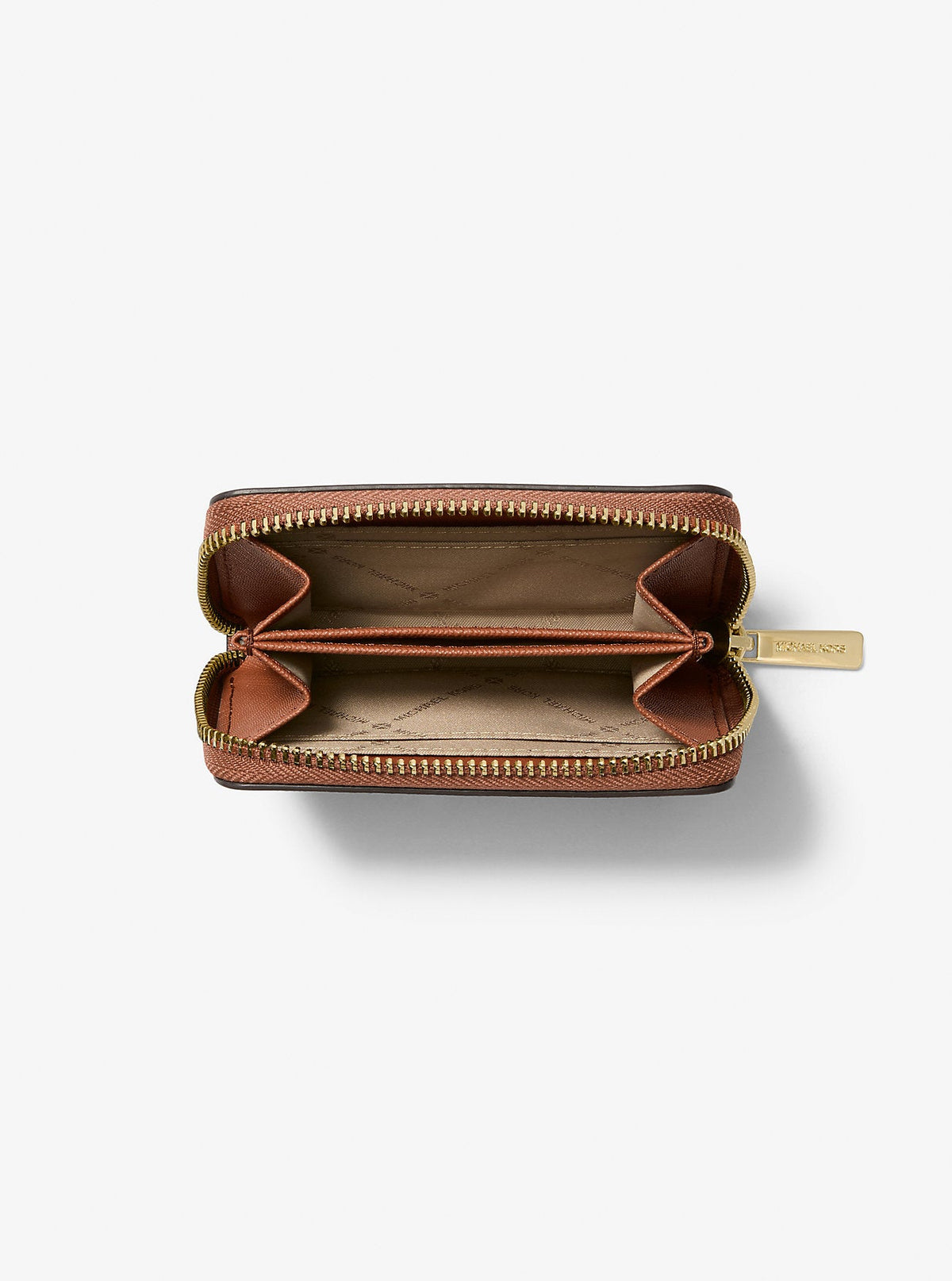 Michael Kors Jet Set Travel Medium Logo Zip-Around Card Case Brown