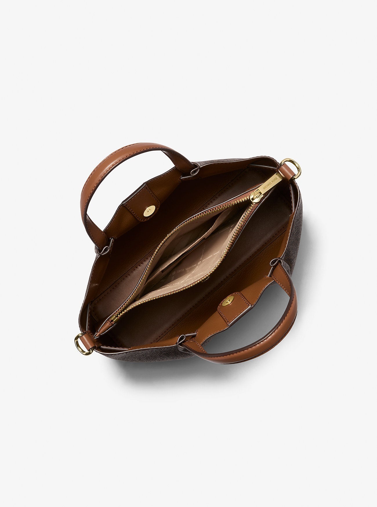 Michael Kors Carson Small Signature Logo Satchel Brown