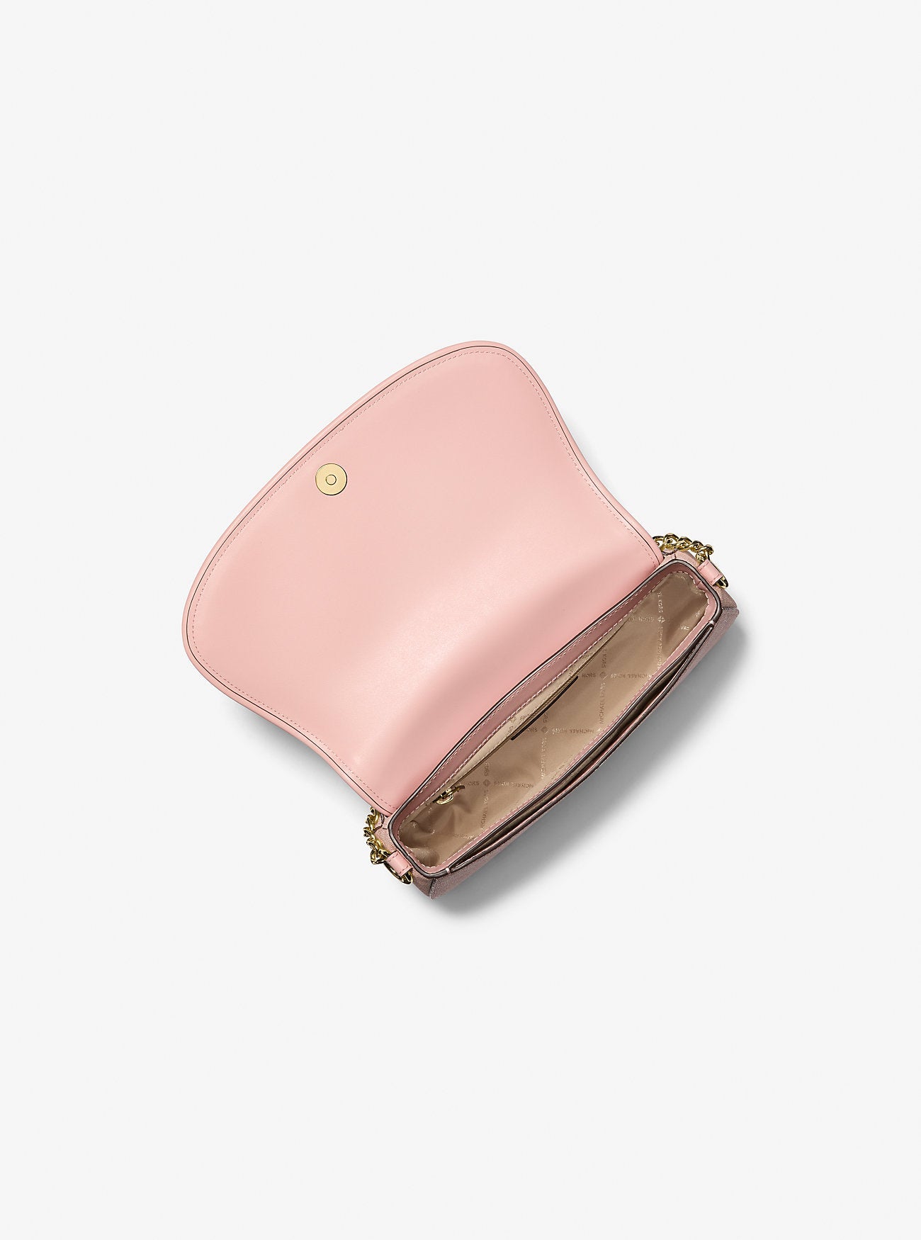 Michael Kors Mila Medium Signature Logo Messenger Bag Powder Blush