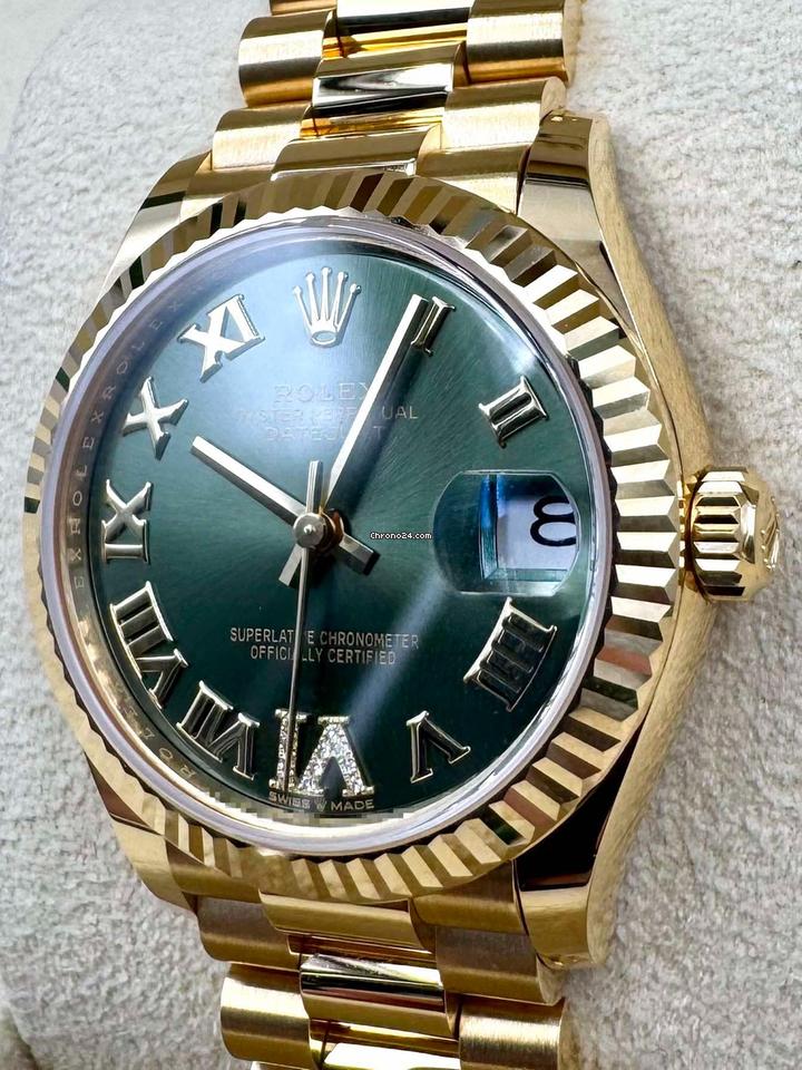 Rolex | Datejust | 278278 | Yellow gold | 31 x 37 mm | Yellow gold | Green | Automatic