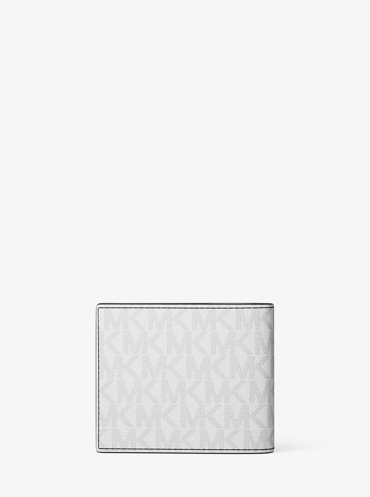 Michael Kors Cooper Embellished Signature Logo Billfold Wallet Bright Wht