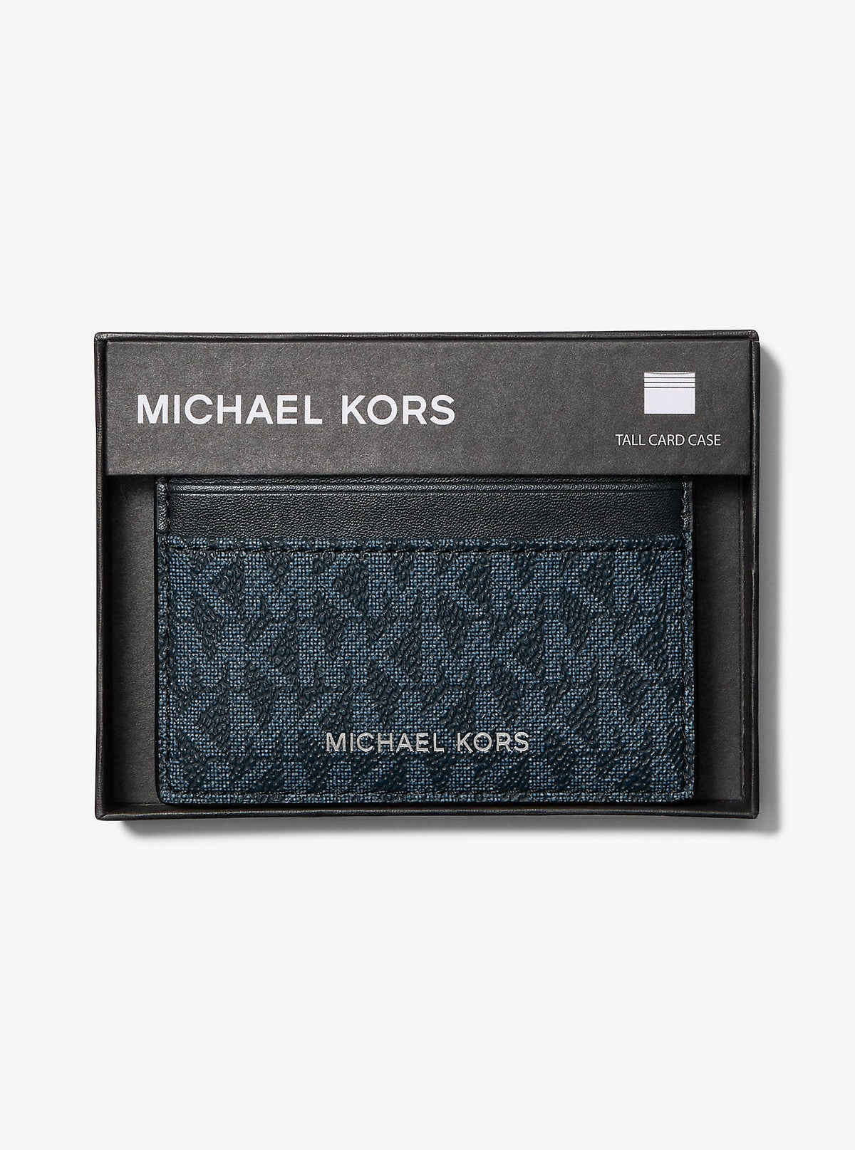 Michael Kors Cooper Signature Logo Card Case Admrl-Plblue