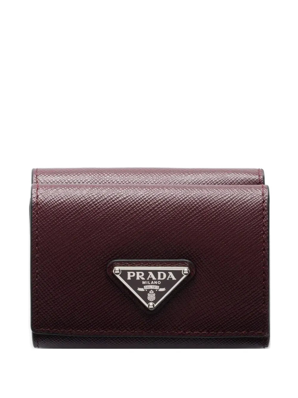 snap triangle leather wallet