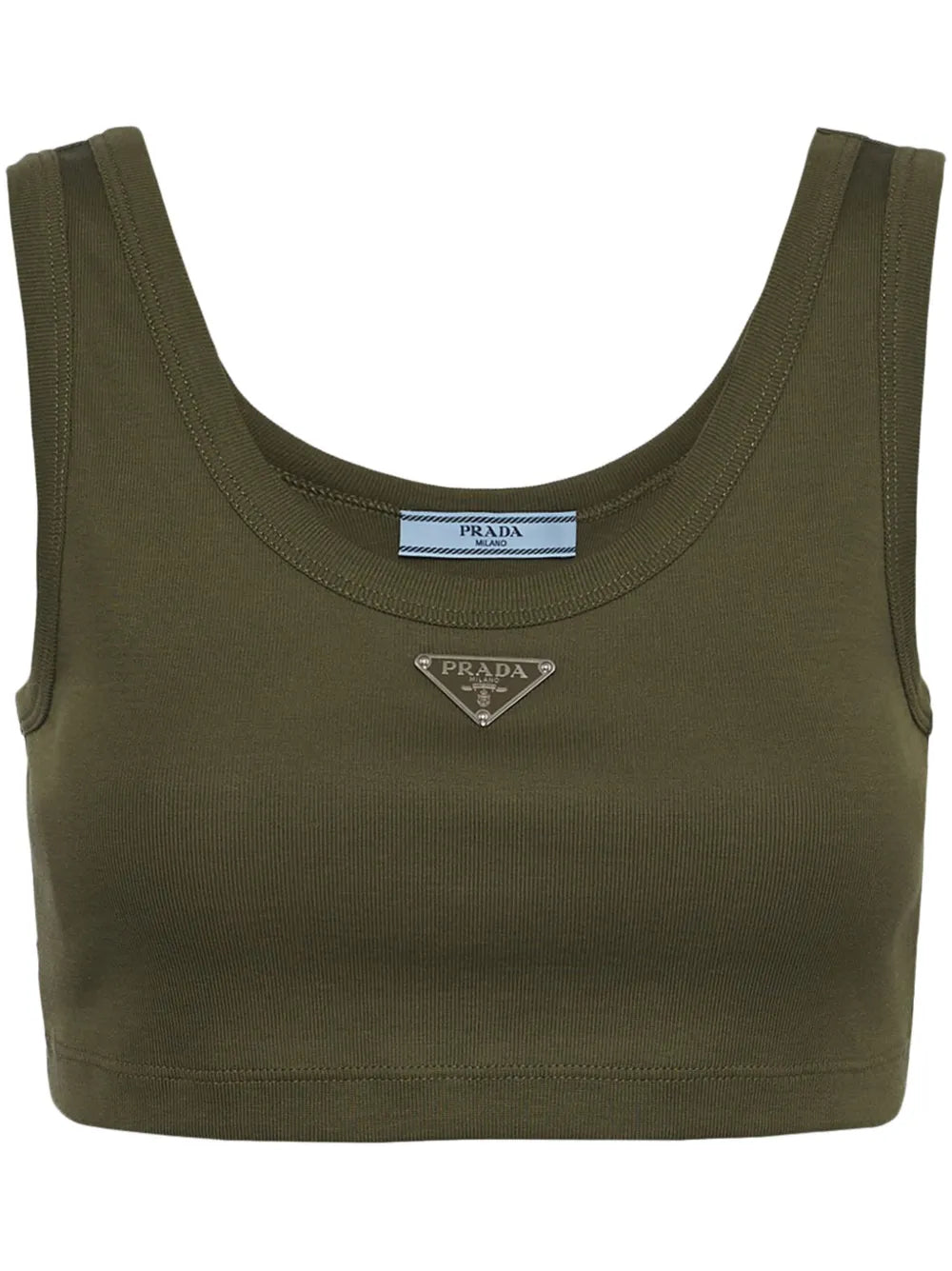 logo-plaque cotton tank top