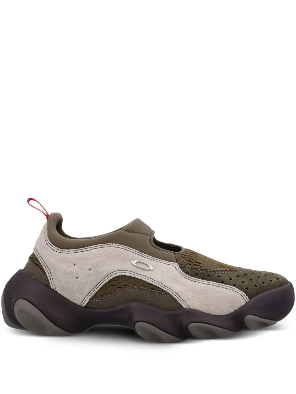 Flesh mesh-panelled slip-on sneakers