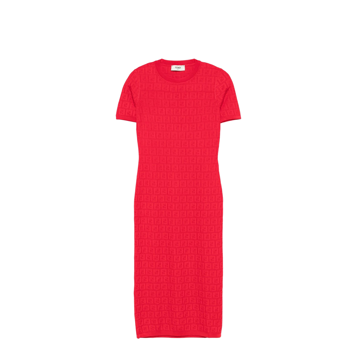Fitted Midi Dress Red
