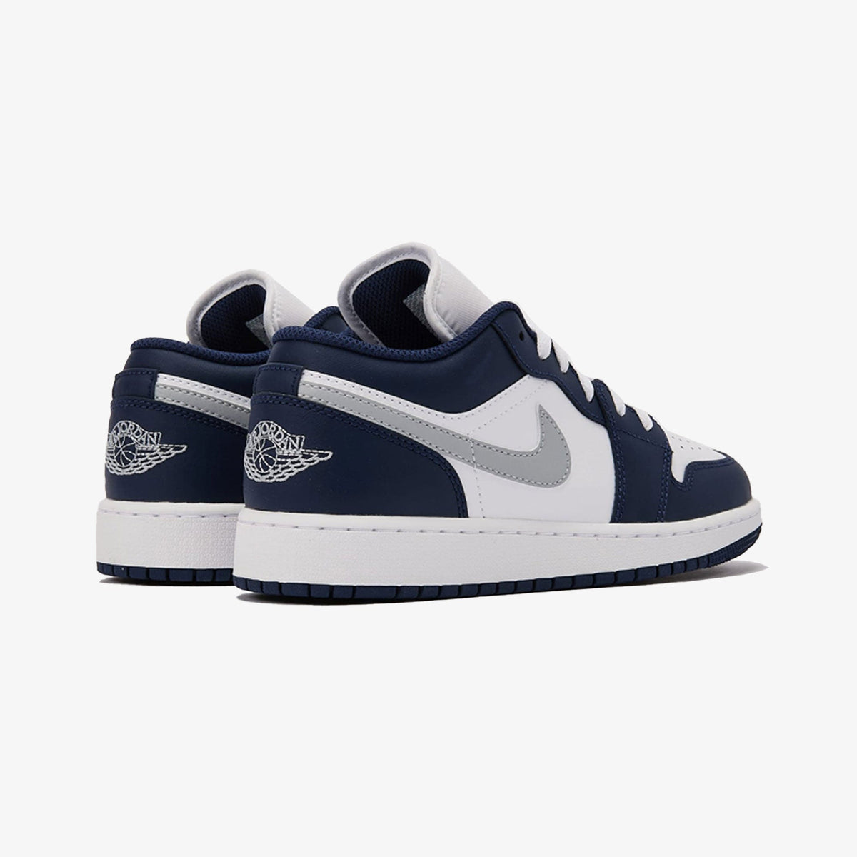 JORDAN AIR JORDAN LOW 1 LOW (GS) { WHITE/WOLF GREY-MIDNIGHT NAVY