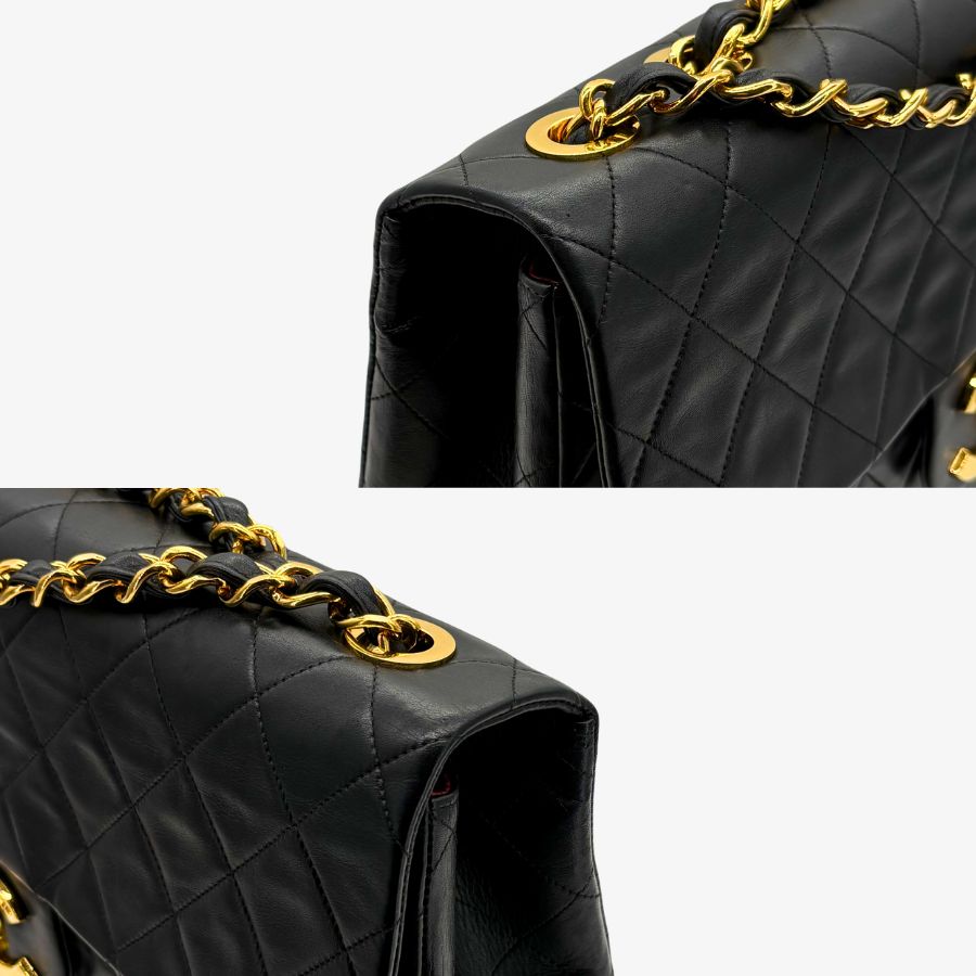 JAH231 - CHANEL Vintage Black Lambskin Maxi Classic Flap Bag