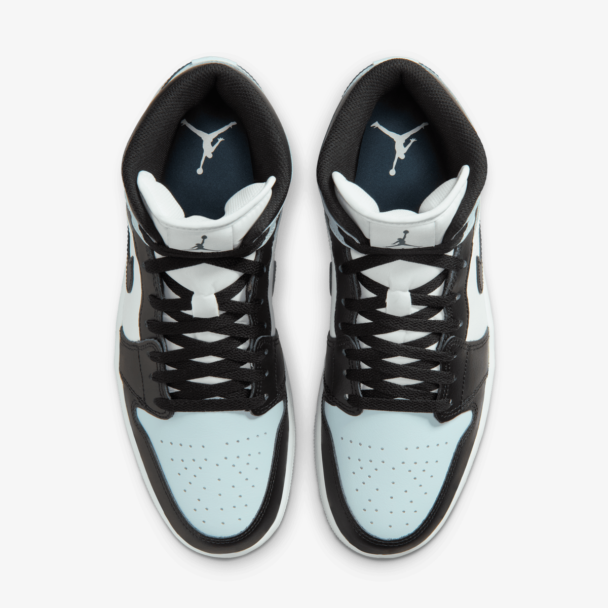 JORDAN AIR JORDAN 1 MID { BLACK/SQUADRON BLUE-AURA-WHITE