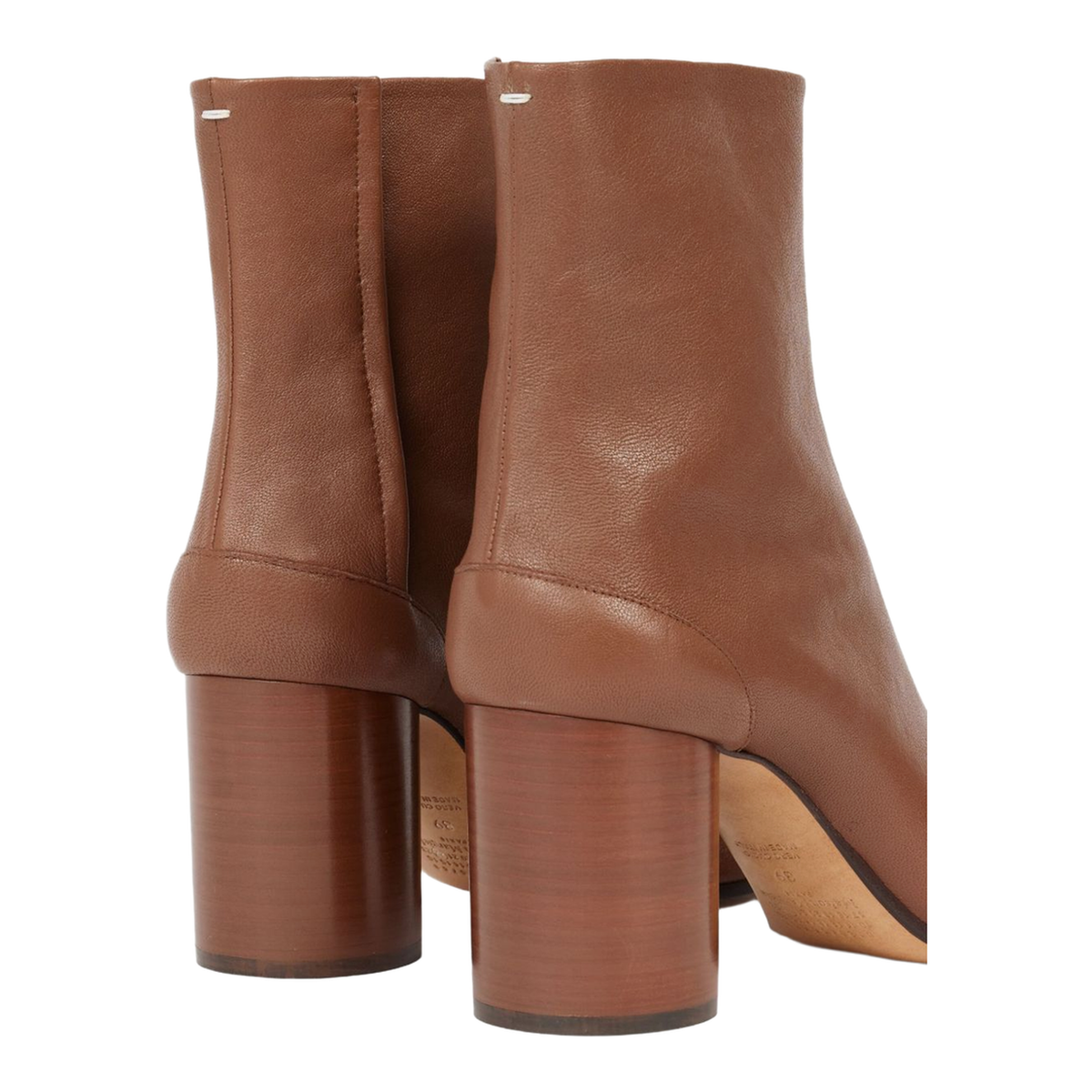 Brown Lambskin Leather Tabi Chelsea Boots