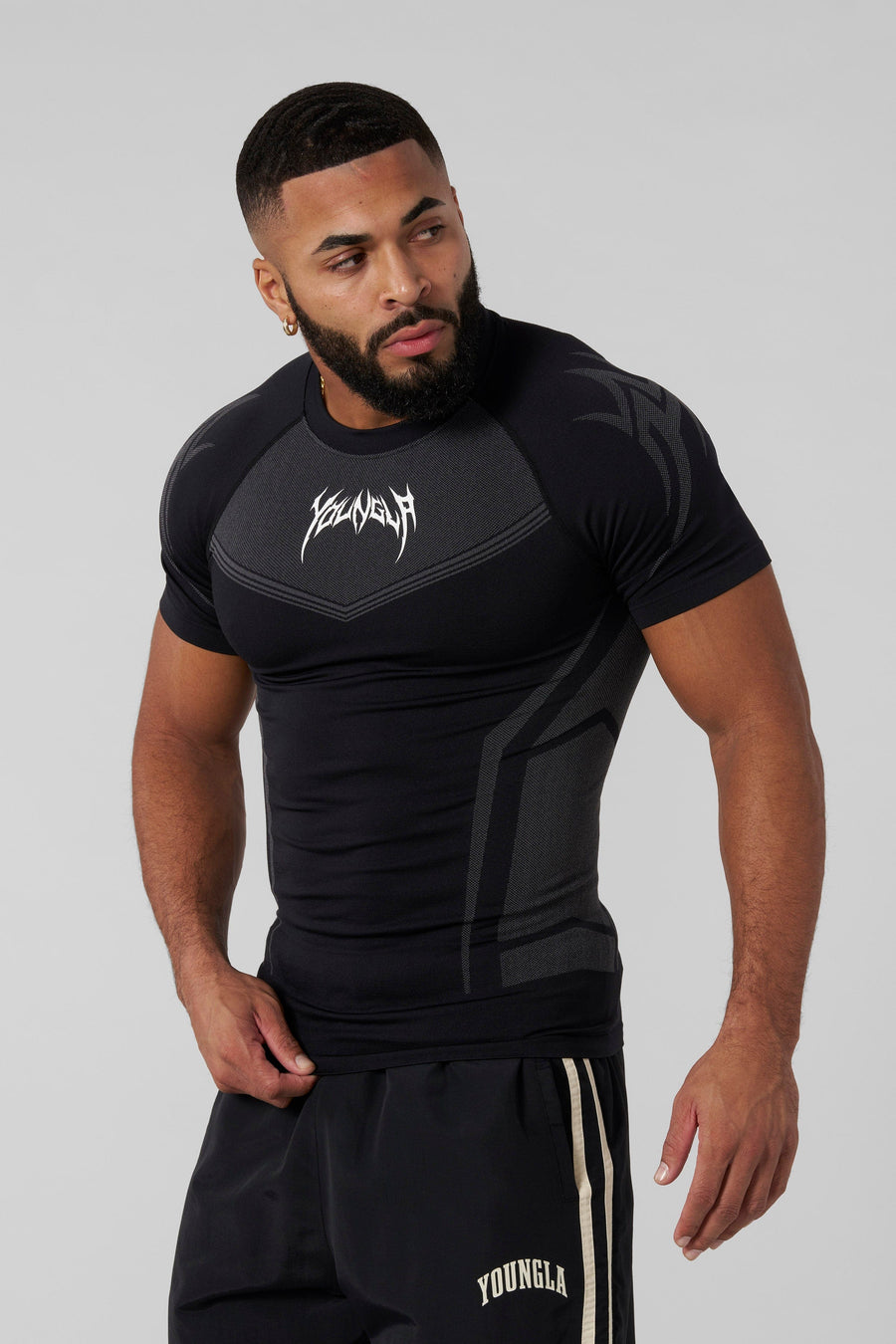 YOUNG LA 475 4041 Warrior Compression Tees Black