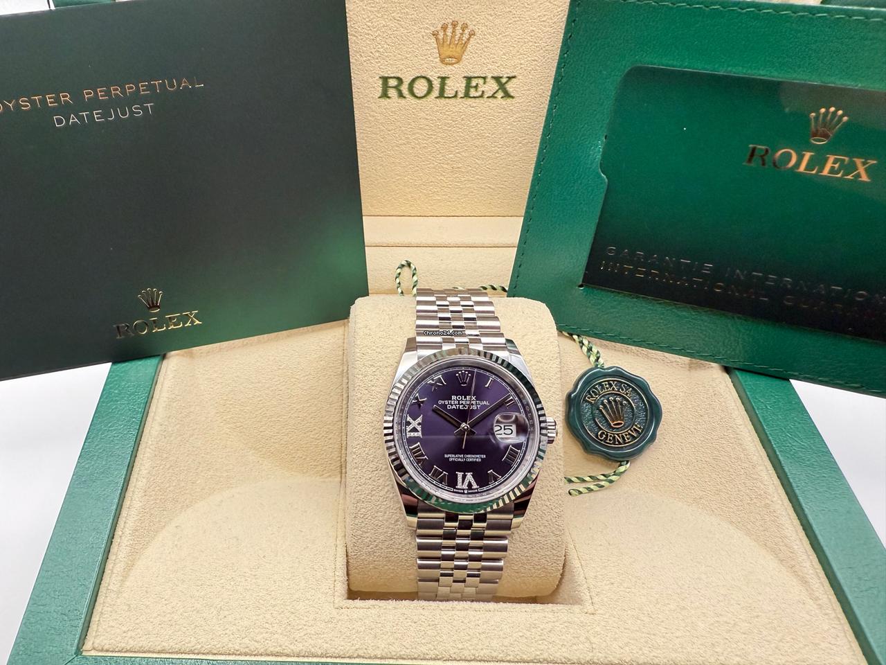 Rolex | Datejust | 126234 | Gold/Steel | 36 mm | Steel | Purple | Automatic